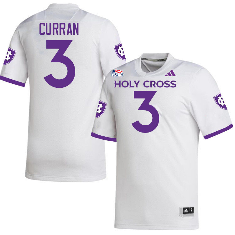 Holy Cross Crusaders #3 Ty Curran College Football Jerseys,Uniforms-White